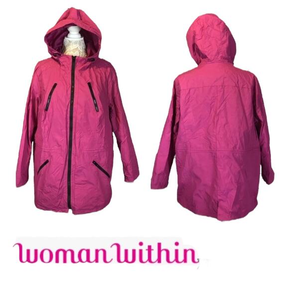 Woman within hooded pink trench rain coat size 18-20 - Picture 1 of 13